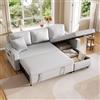 Oxtao Moderno divano a forma di L, divano letto modulare, divano letto estraibile con funzione sleep, dotato di spazio di archiviazione, chaise longue intercambiabile a sinistra e a destra, lino