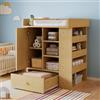 Kelodan Fasciatoio con cassetto, porta asciugamani, fasciatoio con pareti divisorie, design in legno naturale