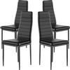 buybyroom Set 4 Sedie Sala da Pranzo, Sedie Cucina Moderne con Gambe in Metallo Sedie Imbottite, Semplici da Montare Adatto per Sala da Pranzo, Soggiorno, Cucina e Ufficio, Nero