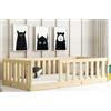 Interbeds Letto bambini Bella 160x80 grigio con protezione anticaduta e rete a doghe, letto a terra Montessori in legno massiccio di pino, fino a 120 kg, per ragazzi e ragazze (Pino, 160x80)