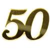 Generico 36X Decorazione BOMBONIERA Numero 50 in plex Oro 2.5x2 cm
