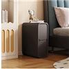 BAUBUY Comodino stretto con 2 cassetti Comodino in pelle in microfibra Tavolino da divano sottile minimalista per piccoli spazi Mobili per camera da letto