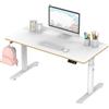 Ultradesk - Scrivania Elettrica per Bambini Regolabile in Altezza PULSAR - 136x60x55-81cm - per 2 Monitor - per la Camera dei Bambini e dei Ragazzi - Bianco, con LED