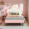 YNYHTER Letto per Bambine 90x200 cm, Letto Imbottito per Bambini Letti per bambine con Cassetti Letti Principessa con Luci Led Letti90x200 Singolo
