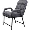 Mendler Sedia Poltrona Imbottita Relax Regolabile HWC-K40 Metallo Tessuto Grigio Scuro