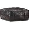 vidaXL Pouf Moderno Stile Lussuoso Decorativo Confortevole Imbottito Cotone Morbido Ottomana Poggiapiedi Puff Nero 60x60x30 cm in Vera Pelle di Capra
