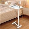 SAUADY Comodino girevole regolabile in altezza per letto ospedaliero home office, 60 x 40 cm, bianco