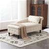 Soweiz Divano imbottito chaise longue con cuscino, divano chaise longue in velluto con spazio di archiviazione, moderna poltrona lounge con testa per unghie e bottoni per camera da letto e ufficio, bracciolo