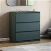 Vida Designs Denver Cassettiera (Jasper Green, 3 cassetti)