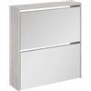 vidaXL Scarpiera con Specchio a 2 Livelli Grigio cemento 63x17x67 cm