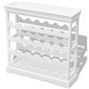 vidaXL Legno Abete Cantinetta Portatile MDF Bianca Mobile Vino Portabottiglie
