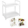 Orixo Organizzatore per il Bagno a 2 Livelli Bianco, Organizer per Trucchi Grande, Organizzatore per il Piano del Bagno, Organizer Profumi, per Camera da Letto, Bagno, Cucina (30x17x30 cm)