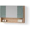 Livinity Mobile da bagno con specchio Ronco Quercia verde/oro 80x55 cm