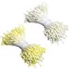 APOMOONS 750 Pezzi Stame di Fiori, 2 Colori Pistilli per Fiori Finti, Doppia Testa Stame Artificiale per Gioielleria, Il Fai da Te, Giallo, Beige