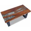 vidaXL Legno di Teak Tavolino da caffè Rustico Tavolo Basso da Salotto Cucina