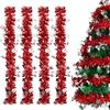 Sprinlot Ghirlande Natale Rosso, 4pc Festoni Natalizi, Tinsel Rosso, Ghirlanda Albero Natale