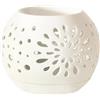 Bitto Lampada con Profumo e Bruciatore di Incenso Bianco Ceramica, Altezza: 9 cm, Ø 11 cm