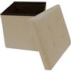 Home Tresor - Pouf Contenitore Velluto, Pouf Poggiapiedi Contenitore Velluto, Pouffe Effetto Vellutato per Divano, Soggiorno, Cameretta, Quadrato (HxLxP) 38X38X38 cm (Sabbia)