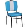 WOHNLING Sedia da Pranzo 47x45x90 cm American Diner Retrò Blu Bianca | sedia da cucina imbottita con schienale, sedia da pranzo in stile anni 50, sedia imbottita similpelle, portata fino a 120 kg