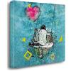 Giallobus - Quadro - Street Art - Bimba Altalena - Tela Canvas Telaio Premium Alto Spessore - 35x35 - Pronto da Appendere - Quadri Moderni per la casa