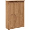 vidaXL Legno Massello di Pino Panama Range Armadio a 3 Ante Ampio Compatto con Ripiani Appendiabiti Guardaroba 118x50x171,5 cm Colore Naturale