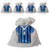 Generico bomboniere Tema Calcio 12 Sacchetti portaconfetti con Magnete a Forma di Maglietta (Nero Blu)