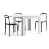 Mobili Fiver, Tavolo Quadrato Allungabile a libro Eldorado, 90x(180) x90 cm, Bianco Lucido, per 4-8 persone, Tavolo Cucina, Made in Italy