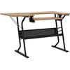 Sewing Online Tavolino da cucito online, piano in acero con gambe nere - Tavolo per macchina da cucire con piattaforma regolabile, prolunga ribaltabile e ripiano portaoggetti. Tavolo da quilting, scrivania computer