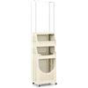 LIFEZEAL Cesto Biancheria Sporca 82 L con Stand Appendiabiti, Ruote, Piano Portaoggetti, 2 Mensole, 1 Scomparto, Mobile Portabiancheria, Cesto Pieghevole, Lavanderia, Bagno, Salvaspazio, Plastica