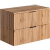 Lomadox Mobile da bagno, 80 cm, in legno di legno con scanalature, con 2 aperture a chiusura morbida, 80,6/59,2/46,5 cm (larghezza x altezza x profondità)