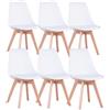Uderkiny Set di 6 Sedie da Sala da Pranzo, Sedie Scandinave, Gambe in Legno Massello, Design Nordico ergonomico, Ideale per Sala da Pranzo, Soggiorno, Cucina, Camera da Letto (Bianco, 6)