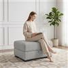YNYHTER Poggiapiedi Per Divano Imbottito In Velluto A Coste Beige, Panca Portaoggetti Quadrata Con Coperchio, Sgabello Da Salotto, 1 Pezzo