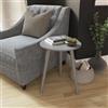 Vida Designs Tavolino rotondo piccolo per soggiorno, camera da letto, piccoli spazi, facile da montare, 51 x 40 x 40 cm (altezza x larghezza x profondità) (grigio)