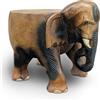 Thaiboo Elefante in legno, schienale piatto, sgabello per fiori, podio (28 cm)
