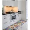 LARA MORADA - Tappeto Cucina, Passatoia Antiscivolo Lavabile in PVC, Forma Sagomata, Stampa Digitale HD, Made in Italy, 50X90cm Dis Maiolica 8