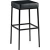 CLP Sgabello Bar Montreal Imbottito In Similpelle I Sgabello Panchetto Design Cucina Bar I Sgabello Bancone Alt. 80 CM, Colore:nero, Colore del telaio:nero