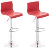 CLP 2 Sgabelli Alti Hover in Polipropilene I Set 2 Sgabelli Bar Design Regolabile 59-80 CM I Sedie Sgabello Girevole, Colore:Rosso