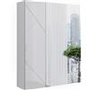 Vicco Mobile a specchio per bagno Irma, Bianco/bianco lucido, 60 x 75 cm
