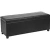 Corium Cassapanca con Seduta Imbottita Ottomana Contenitore Apertura a Ribalta Panca Pouf per Camera da Letto Soggiorno Ingresso 118 x 37 x 43 cm Similpelle Nero