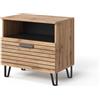 Vicco Comodino Amber, Quercia Wotan, 60 x 58 cm, per riporre libri, lampade e oggetti di uso quotidiano
