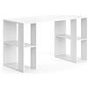 Vicco Scrivania con ripiani Arian, Bianco, 130 x 60 cm, con vani portaoggetti laterali aperti per spazio aggiuntivo