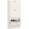 HOMCOM Armadio stretto scarpe 3 ante 12 paia 47x28x115 cm bianco venato