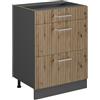 Vicco Mobiletto base per cucina R-Line, Rovere artigianale, 60 cm