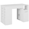 Vicco Scrivania con ripiani Victoria, Bianco, 135 x 68 cm, adatto come postazione di lavoro con passacavi e superficie d'appoggio