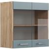 Vicco Mobile da cucina in vetro R-Line, Grigio-blu, 60 cm, per la libera combinazione all'interno di sistemi cucina modulari