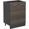Vicco Mobiletto base cucina R-Line, Grigio nobile, 60 cm | 2 Ante · Senza piano di lavoro · Piedini regolabili in altezza · 1 Ripiano · ✓ Liberamente combinabile