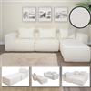 Mendler Set di divani componibile HWC-O54, divano sofa lounge pouf ottomano penisola, stoffa/tessuto 63x270x190cm - avorio