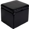 Mendler Poggiapiedi Pouf Contenitore Sgabello Elegante Onex Pelle 44x44x45cm - Nero