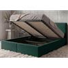Interbeds Letto Contenitore Imbottito 120x200 cm con Rete a Doghe - Letto Matrimoniale Verde in Velluto, Vano Contenitore, Struttura Imbottita, Portata fino a 300 kg, Senza Materasso (verde, 120x200)