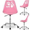 SPRINGOS - Sedia da scrivania per ragazze, per bambini dai 6 anni, rosa, regolabile in altezza + sedia da scrivania ergonomica per bambini con rotelle e cuscini comodi per compiti scolastici e studio